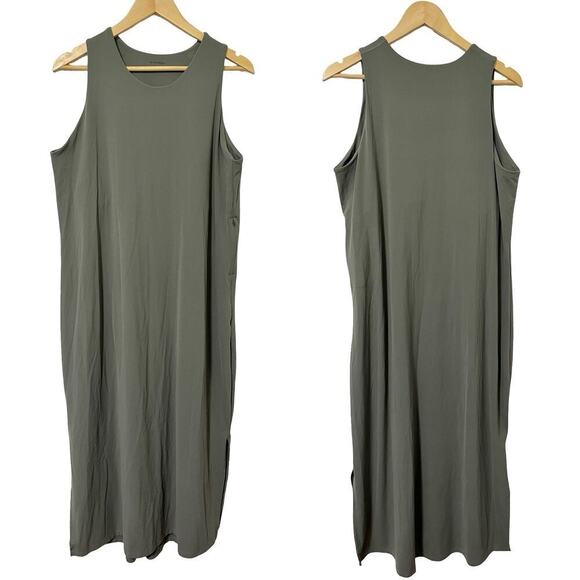 Rei Cooperative Sleeveless Athletic Midi Dress Size XL Sage Green Stretch Tennis - Picture 1 of 6